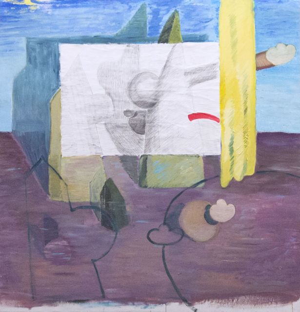 17_Natalia_Lazurca_-_Deafened, _2018, _oil_and_acrylic_on_paper_and_canvas, _199x190_cm
