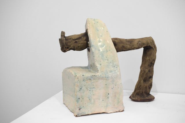 7_2_Natalia_Lazurca_-_Double_G, _2018, _burned_colored_clay_and_white_glaze, _26x28x12_cm