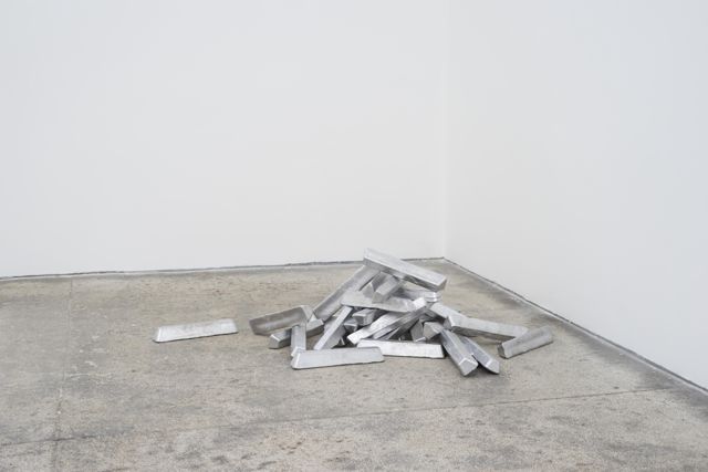 John Forest – sculptor lying dormant, 2019, aluminium (85 kg), variable