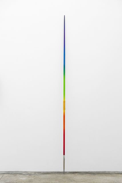Spectrum, 2019, athletic javelin, paint